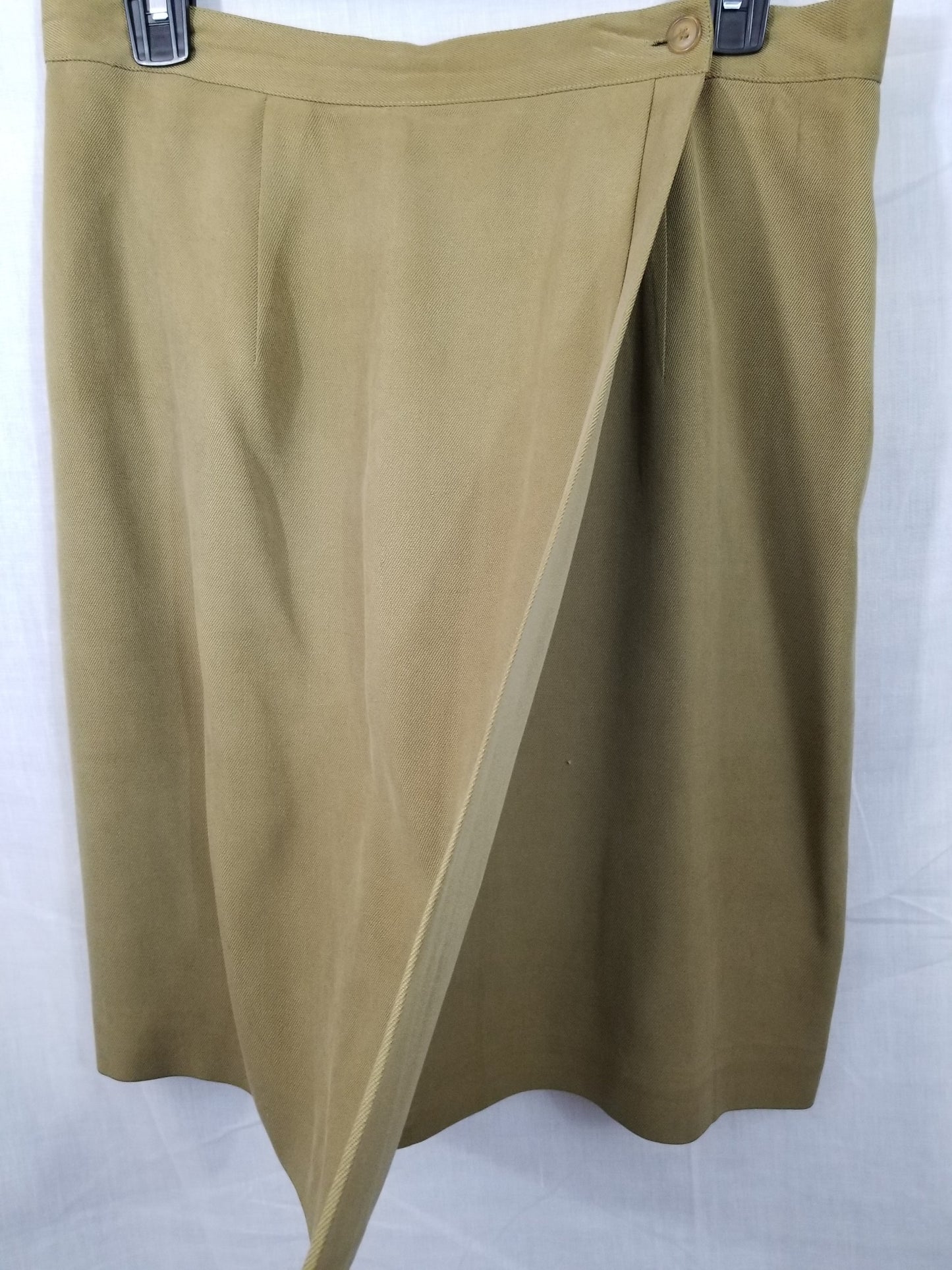 City Silk - Green Silk Wrap Skirt