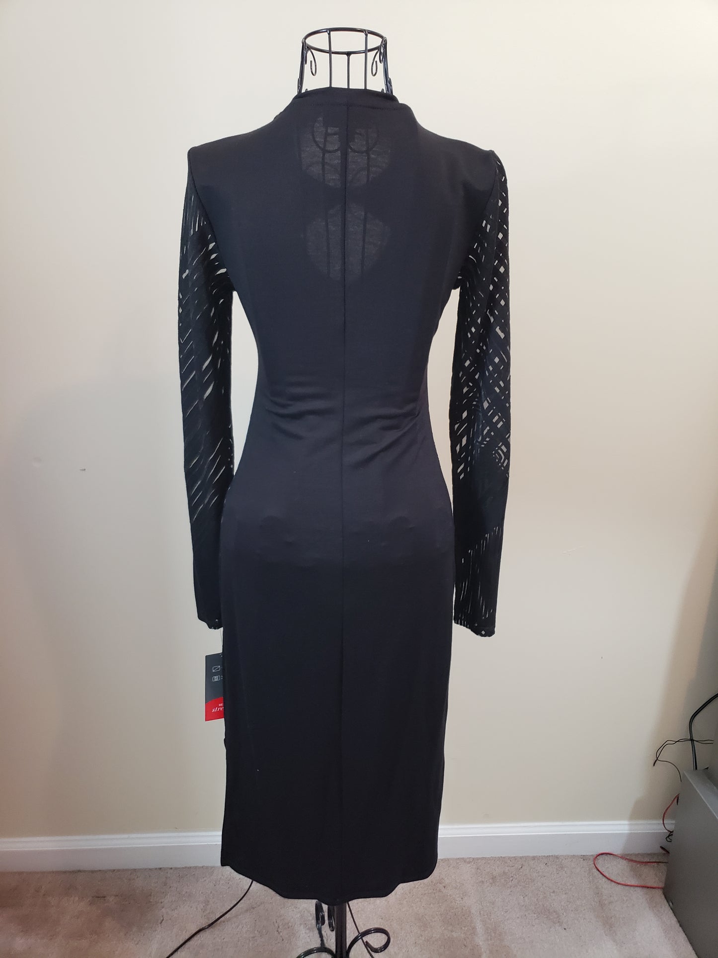 Bold elements Cut to Curve Embroidered Black and Tan Stretch Dress - New