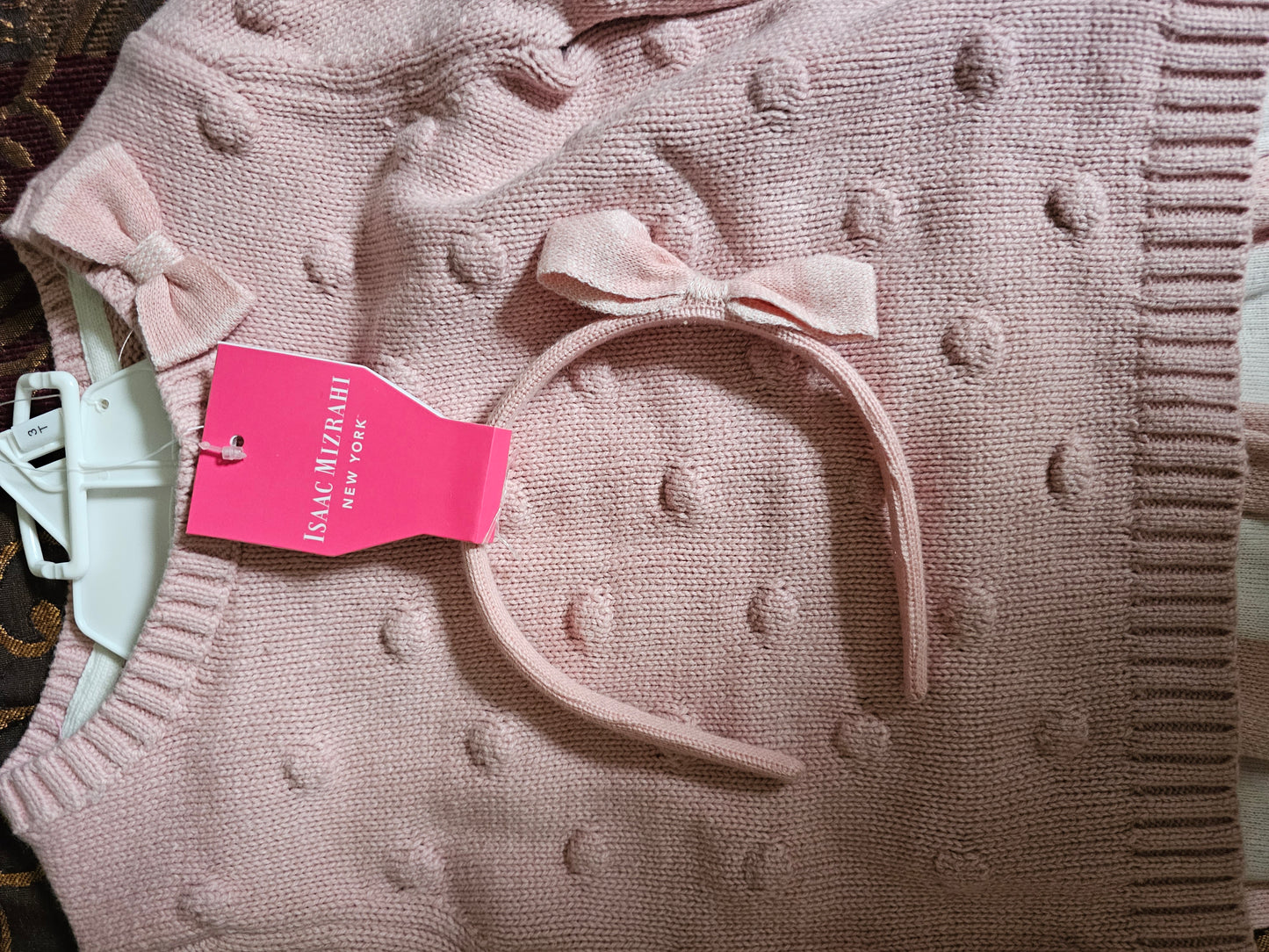 Isaac Mizrahi Pink/White Skirt Set - Matching Headband