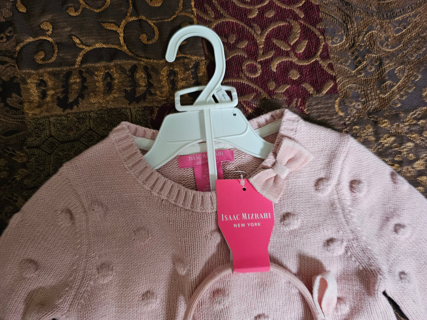 Isaac Mizrahi Pink/White Skirt Set - Matching Headband