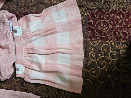 Isaac Mizrahi Pink/White Skirt Set - Matching Headband