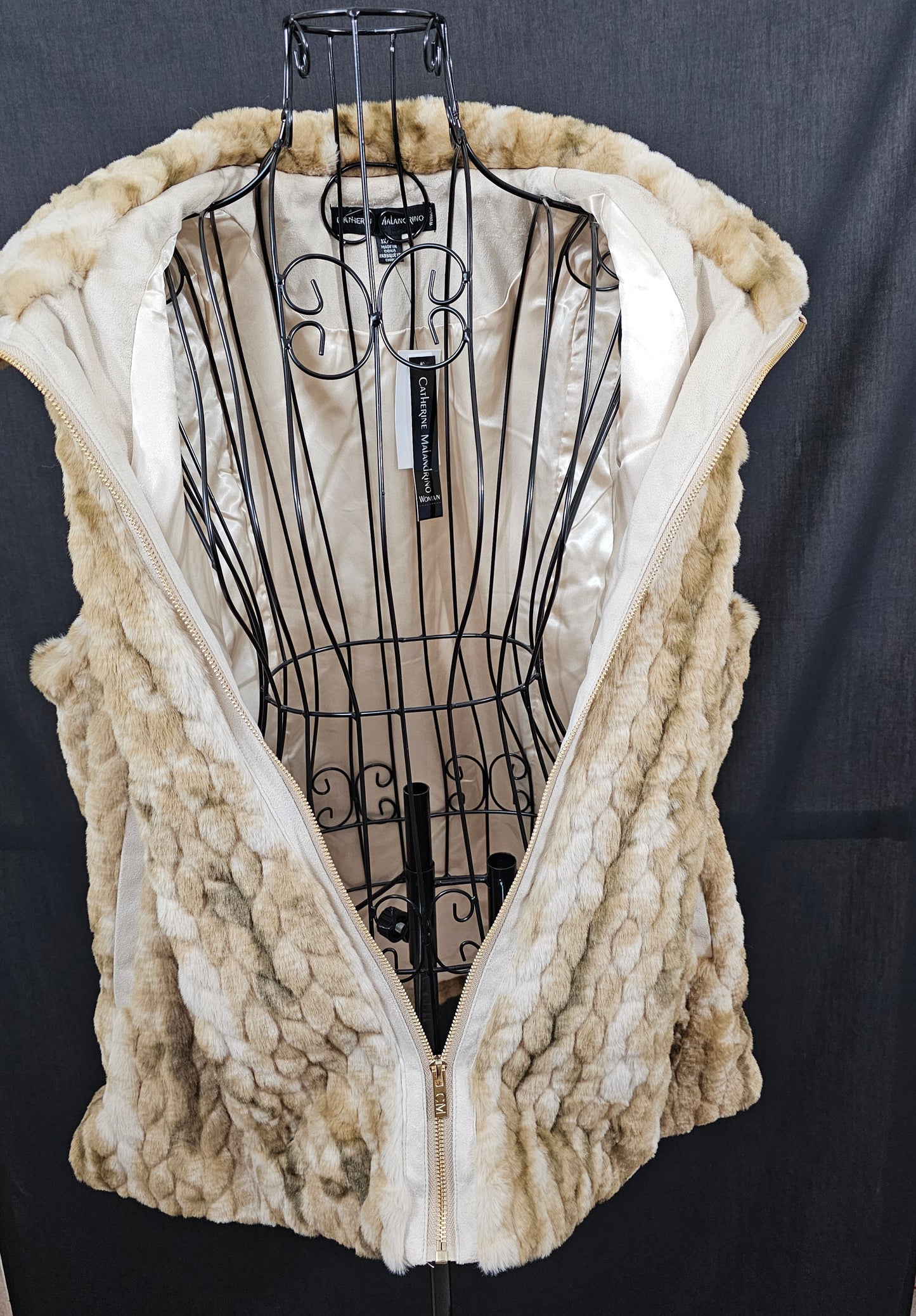 Catherine MaLandrino Fur (Faux) Sleeveless Vest - New