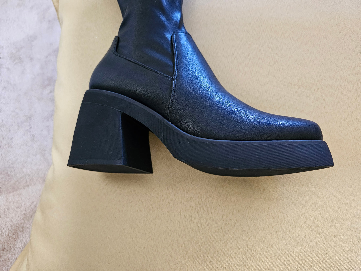 Steve Madden Faux Leather Stretch Tall Boot - New