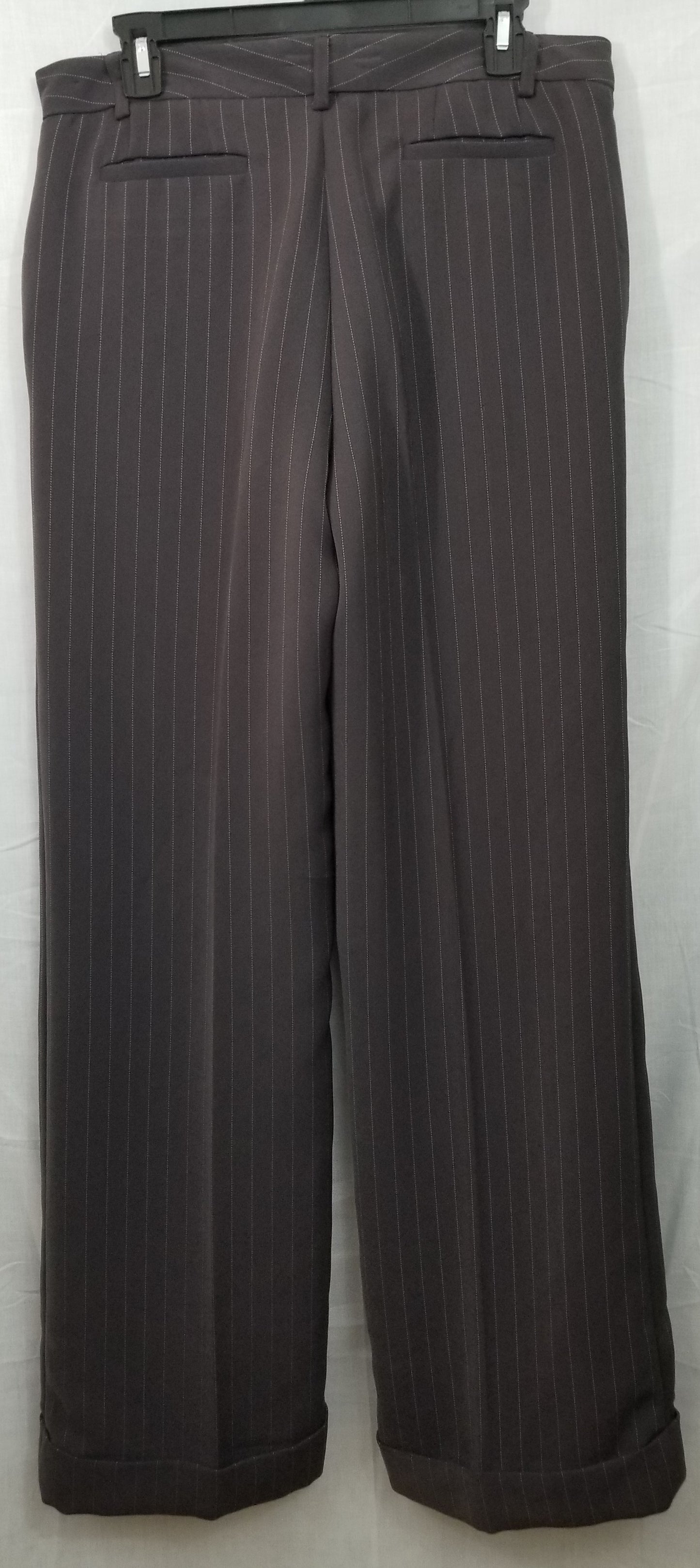 Brown Pinstripe Cuffed Slacks