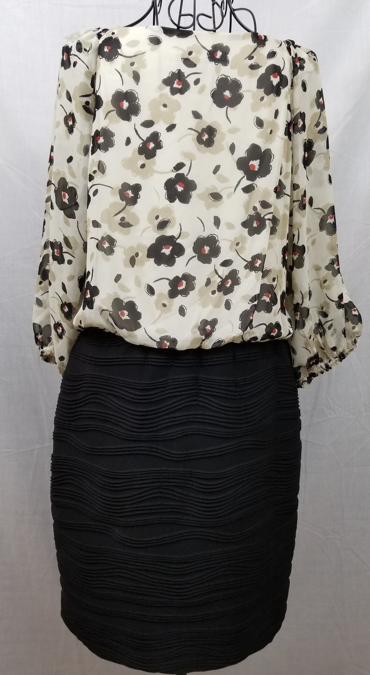 Danny & Nicole Red/Black/Beige Flower Dress