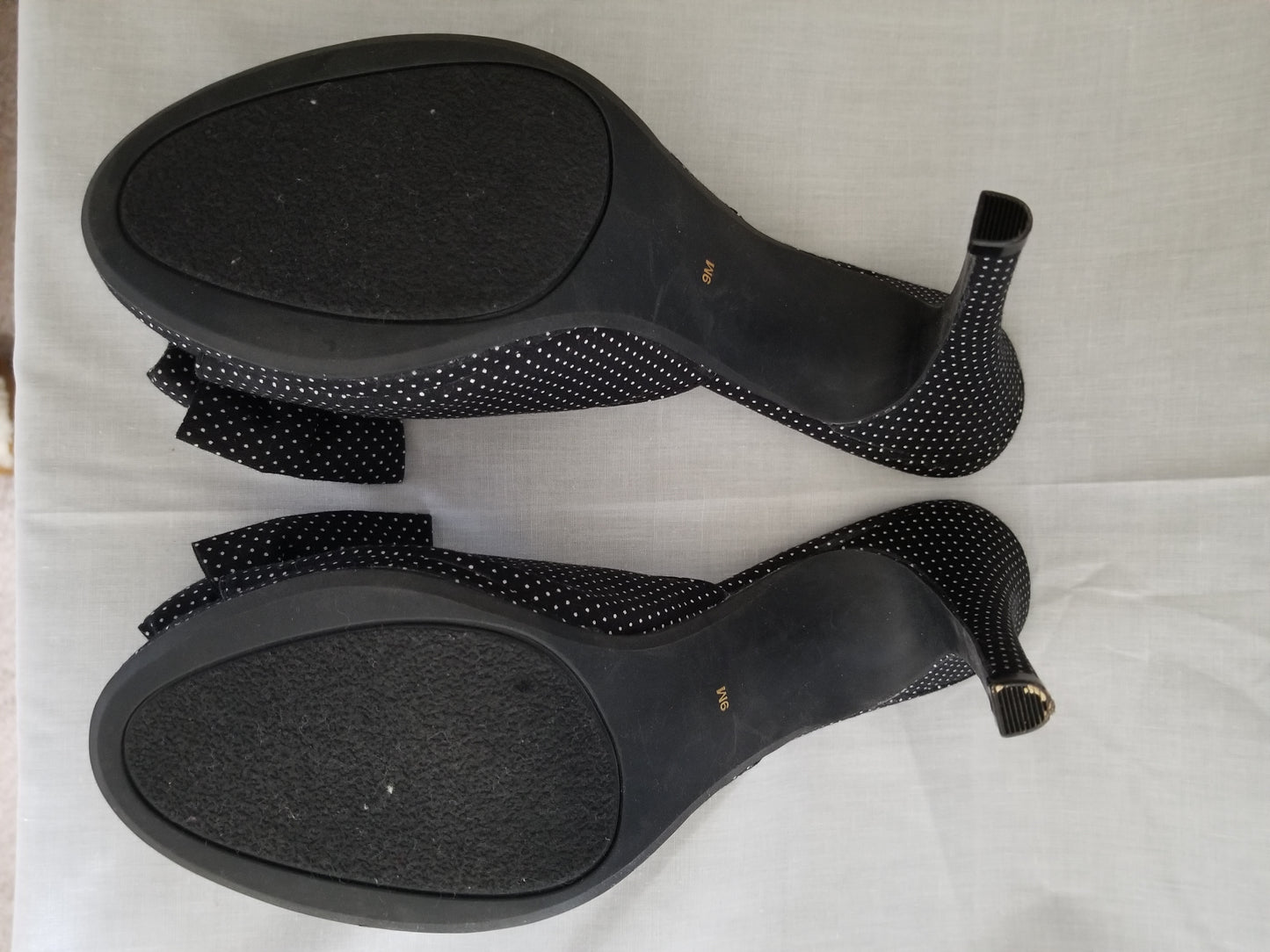 Black/White Polka Dot Mule Shoe