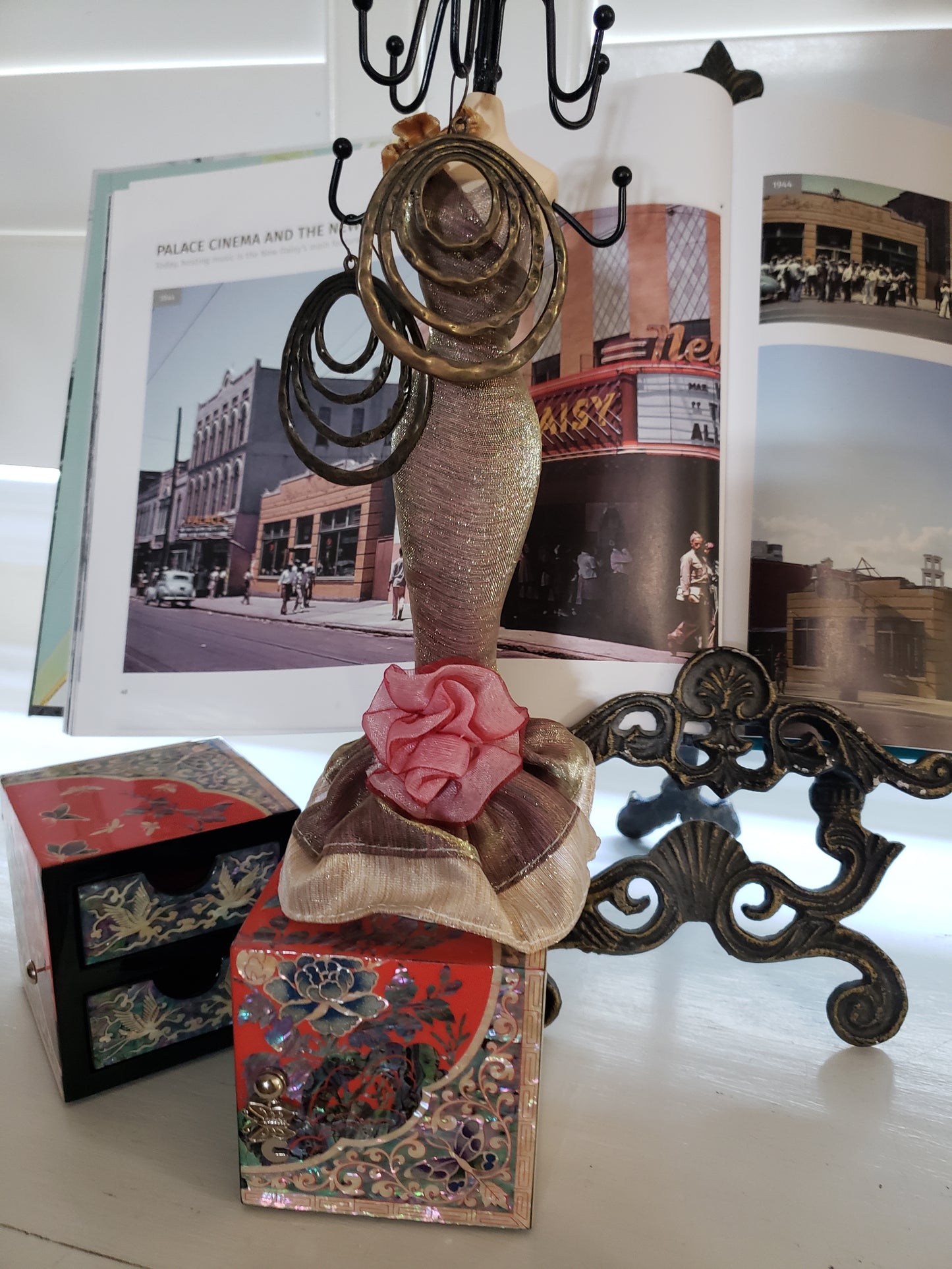 Bronze Circular Spiral Earrings