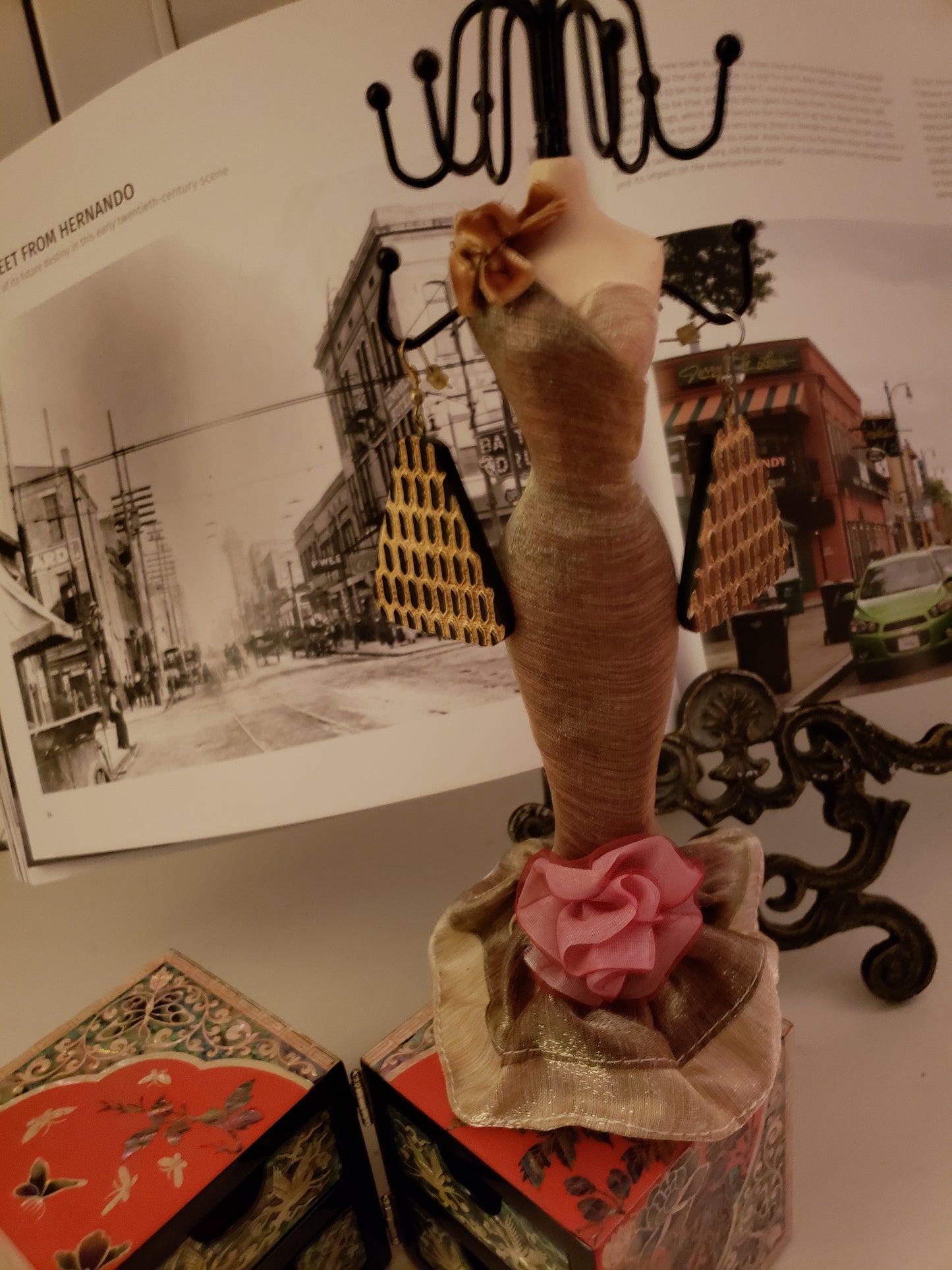 Triangular Wood Earrings