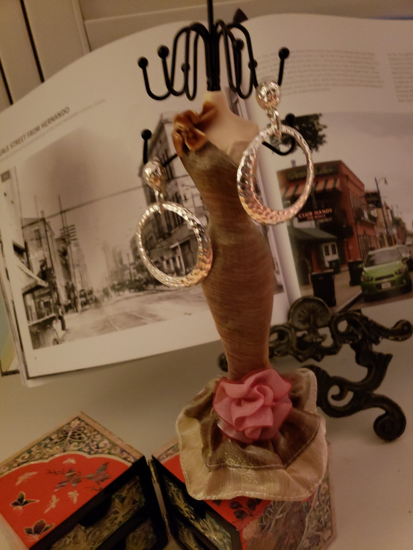 Silver Hammered Hoop Earrings