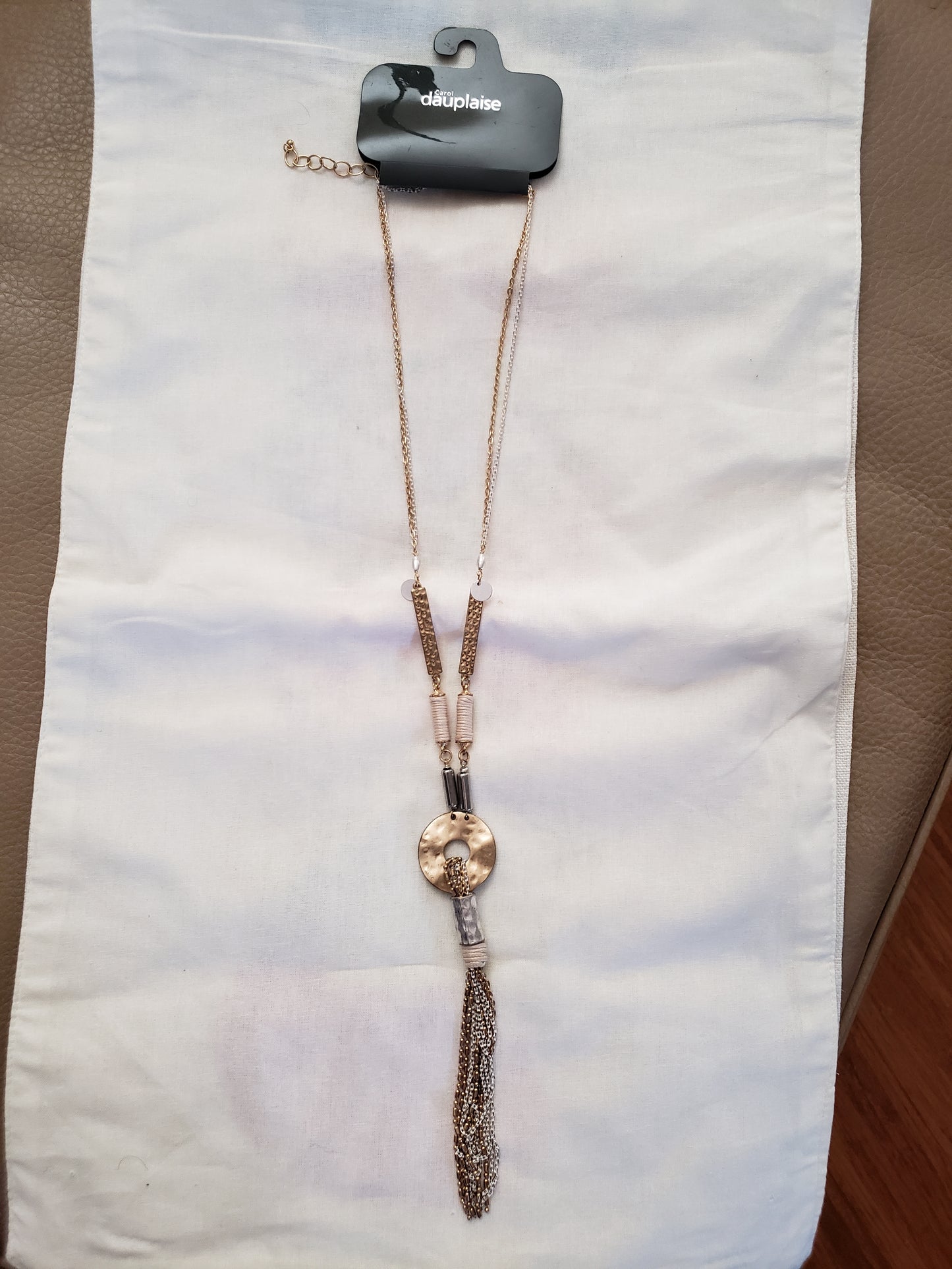 Carol Dauplaise Gold, Silver & White Necklace