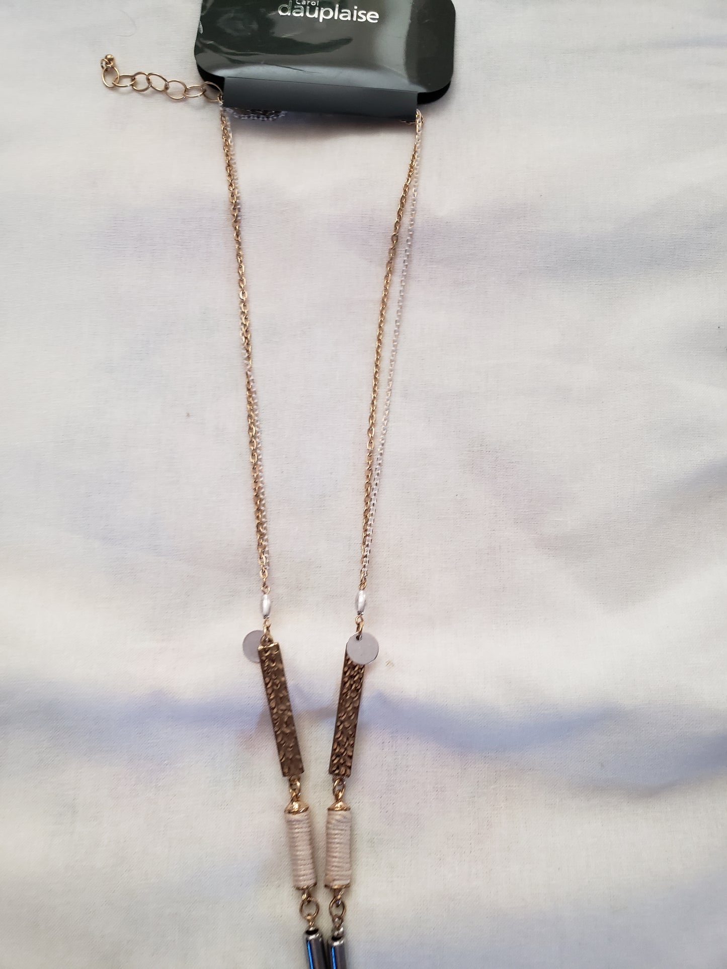 Carol Dauplaise Gold, Silver & White Necklace