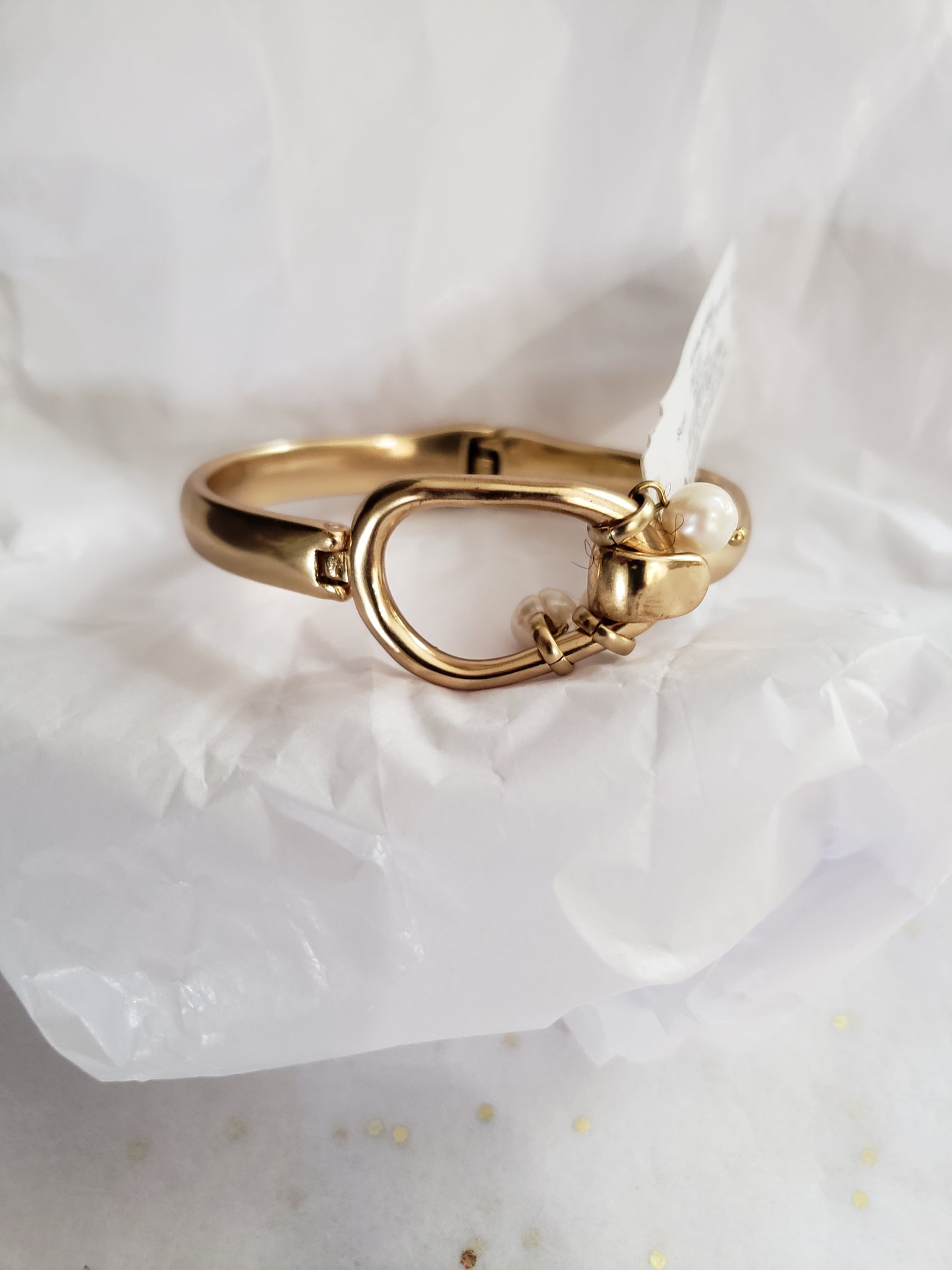 Lucky Brand Gold Tone Bracelet with Fresh Water Pearls - New