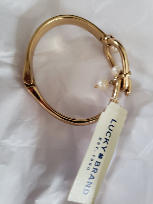 Lucky Brand Gold Tone Bracelet with Fresh Water Pearls - New