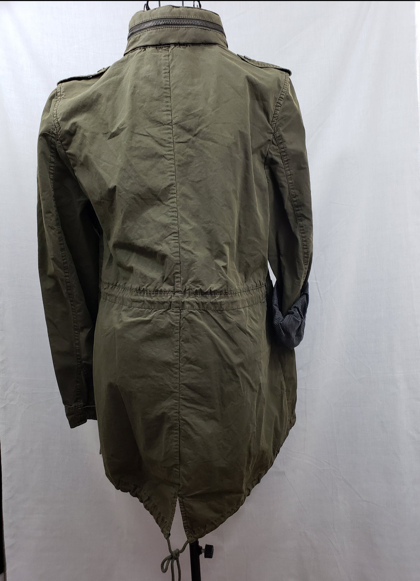 Levi Strauss & Co. Army Green Utilitarian Military Jacket with Hood - New