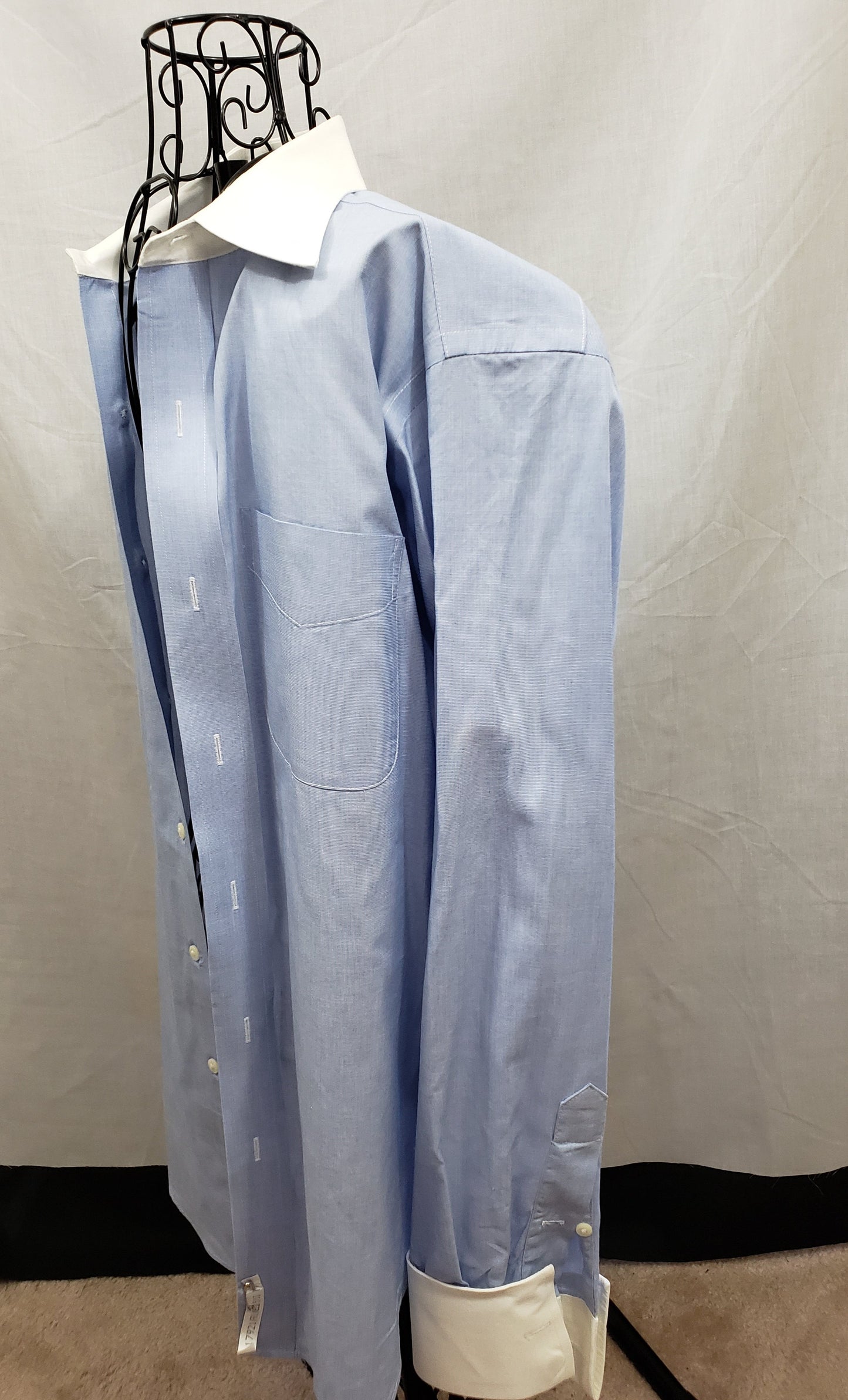 French Cuff Blue and White Shirt