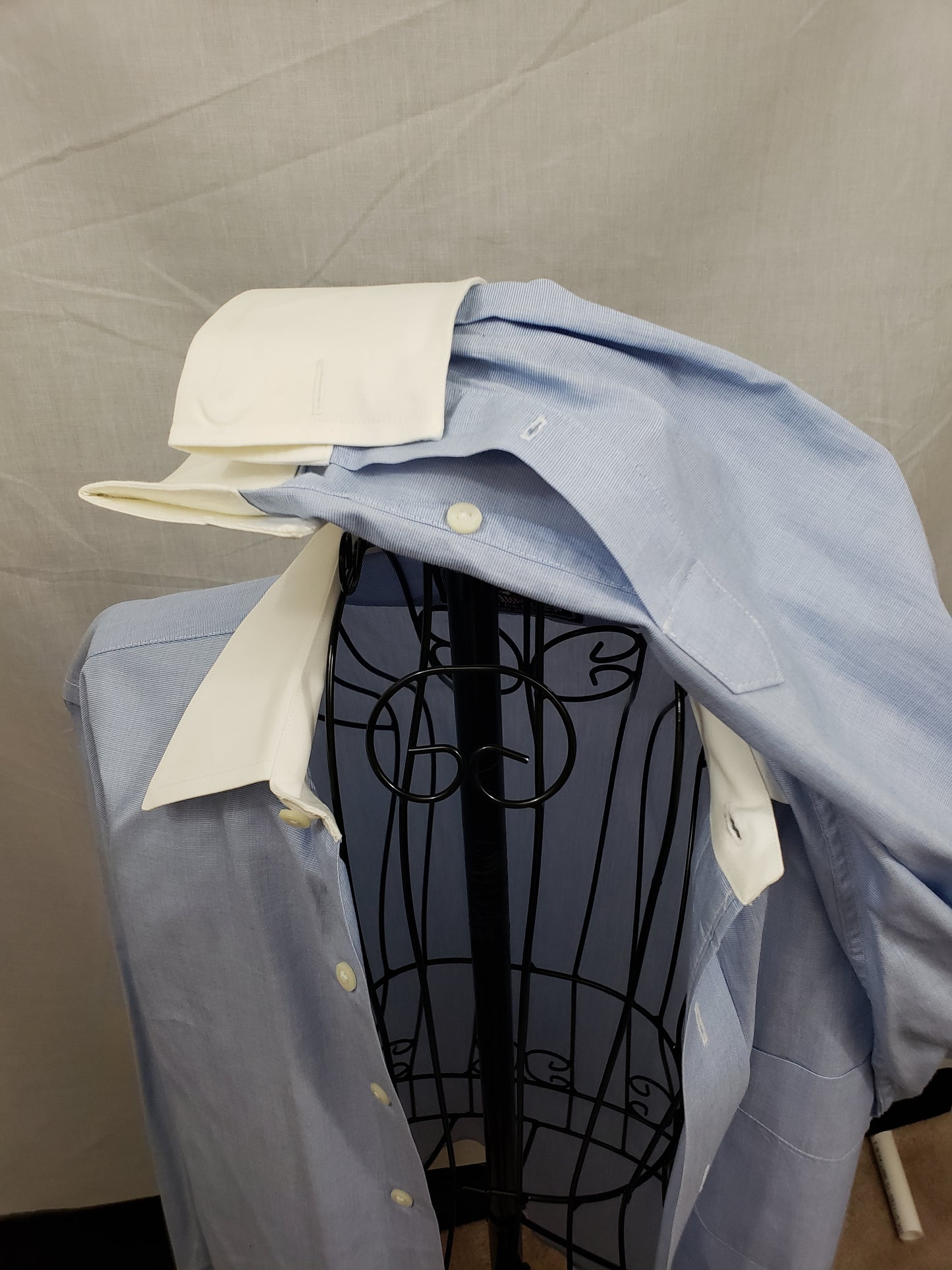 French Cuff Blue and White Shirt