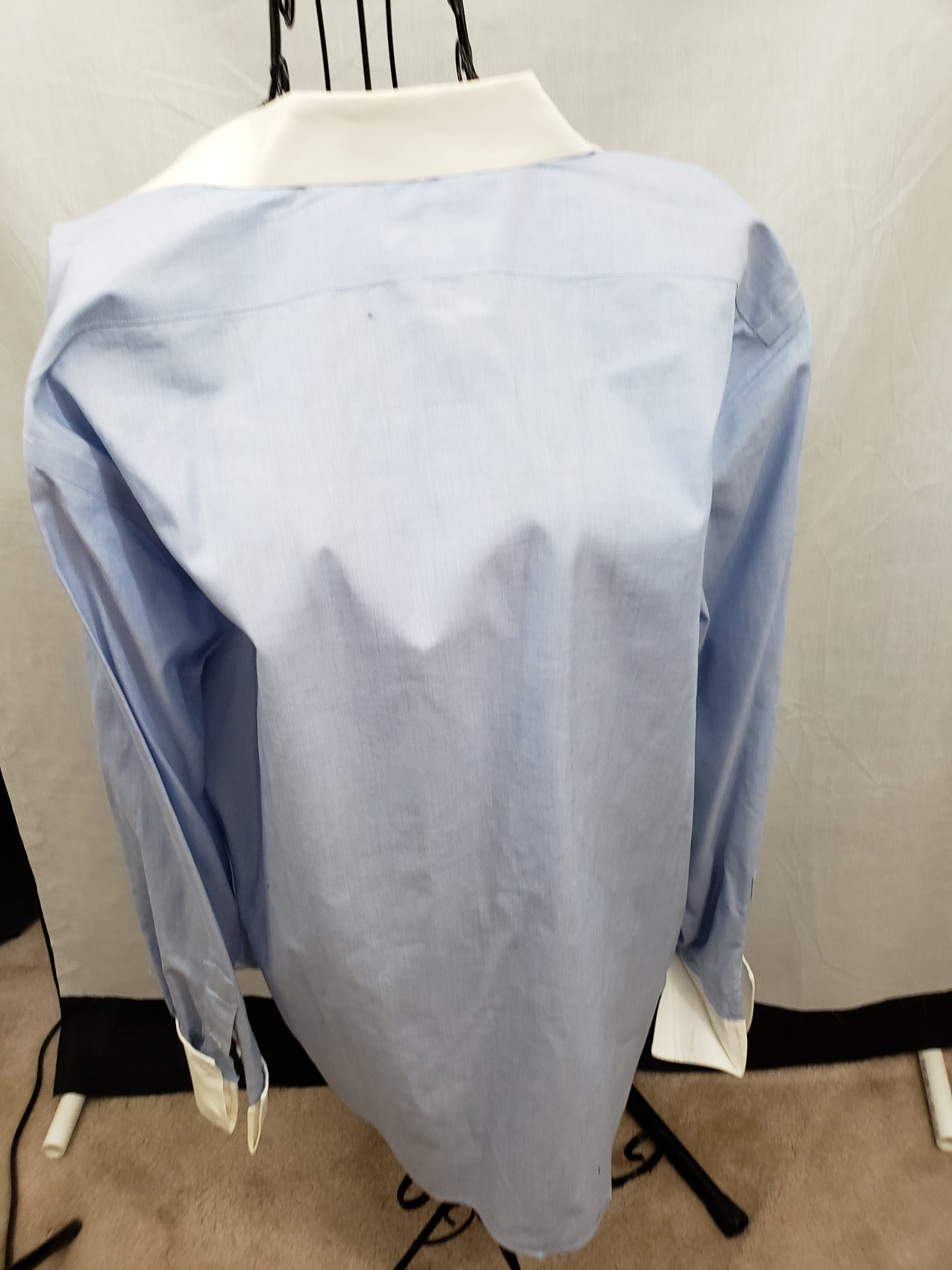 French Cuff Blue and White Shirt