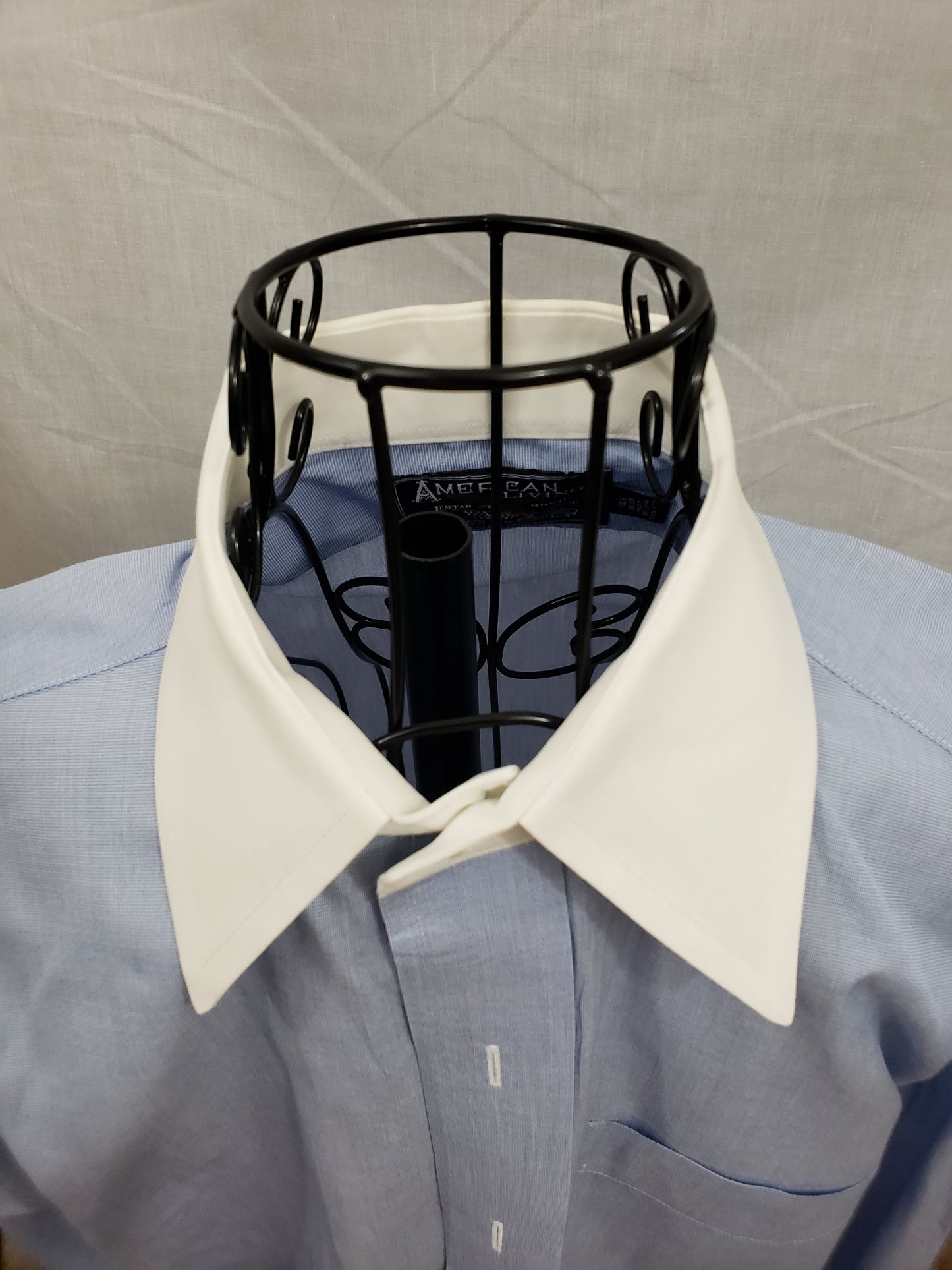 French Cuff Blue and White Shirt