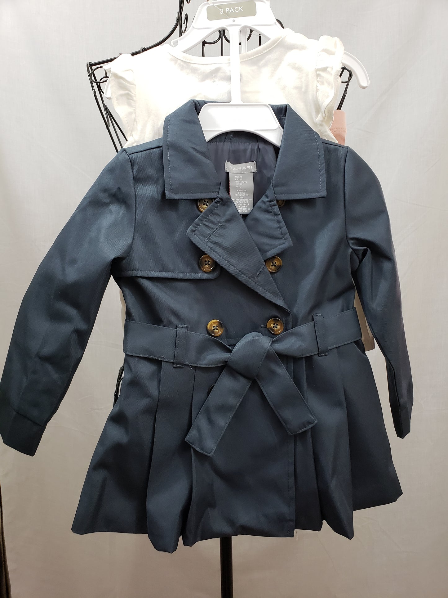 Tahari Toddler Trench Coat and Leggings - New