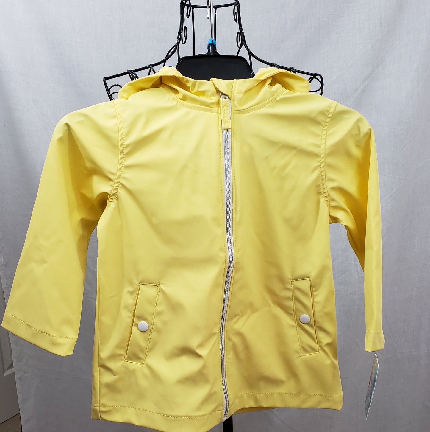 Pink Platinum Yellow Hooded Raincoat - New