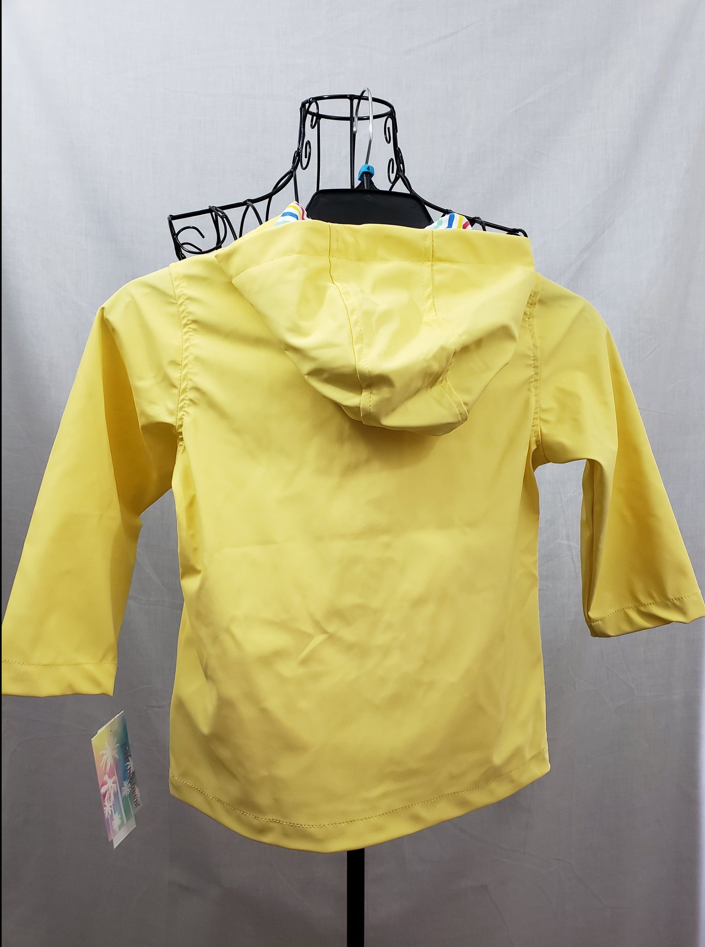 Pink Platinum Yellow Hooded Raincoat - New