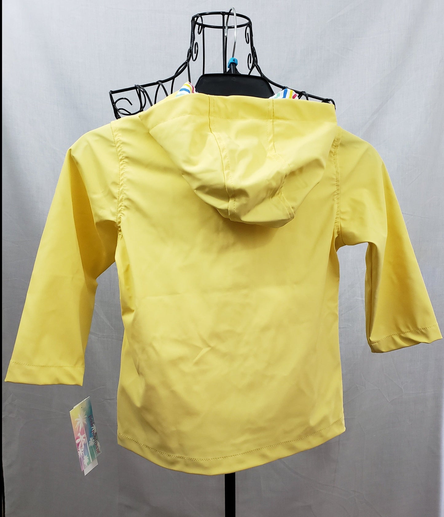 Pink Platinum Yellow Hooded Raincoat - New