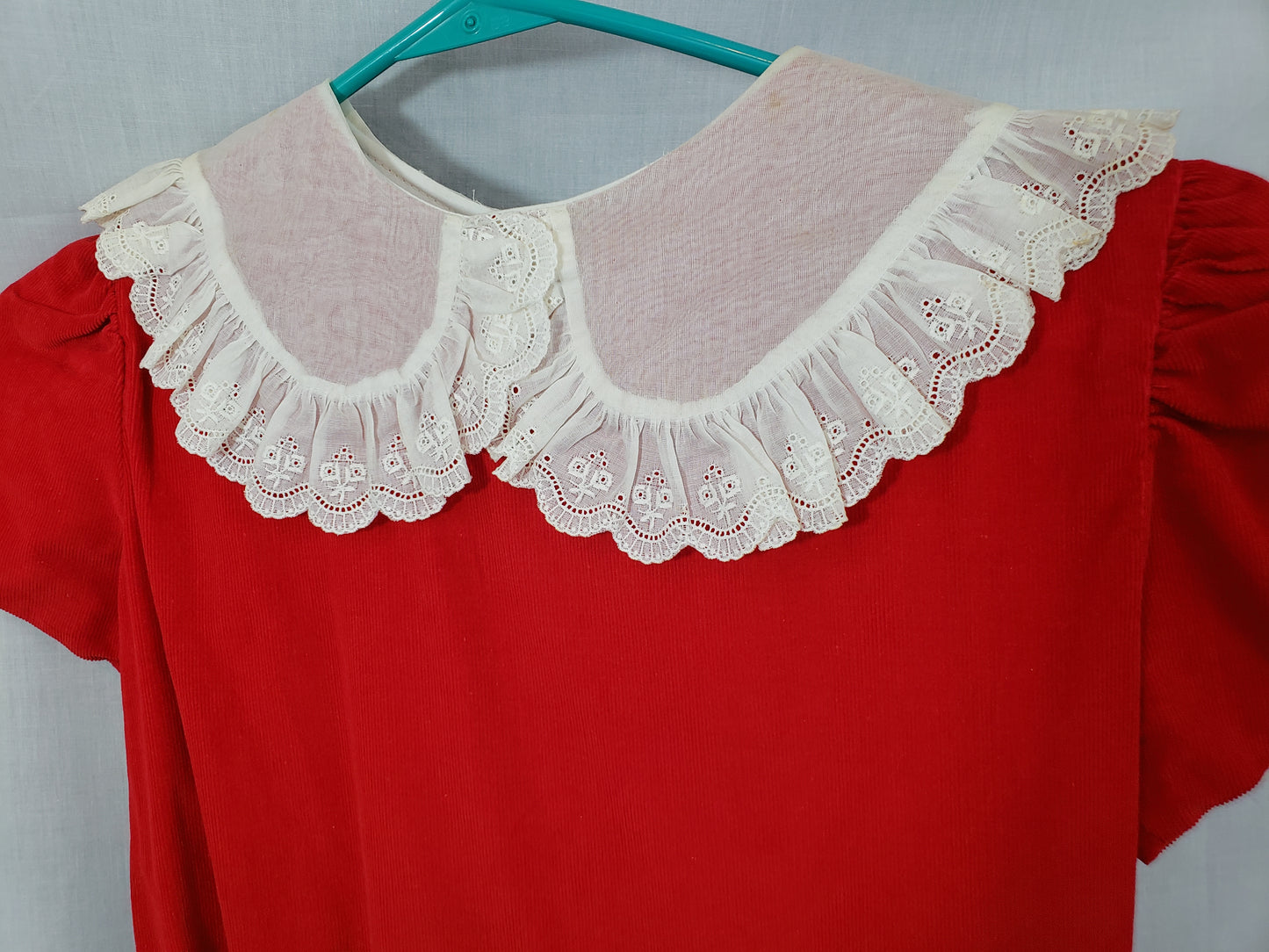 Classic Red Corduroy Dress - Girls