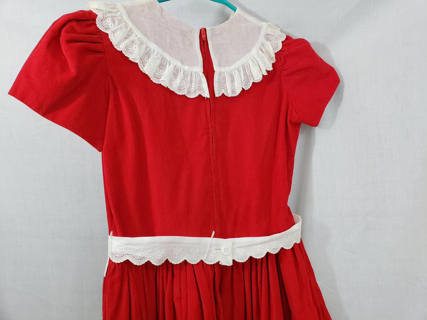 Classic Red Corduroy Dress - Girls