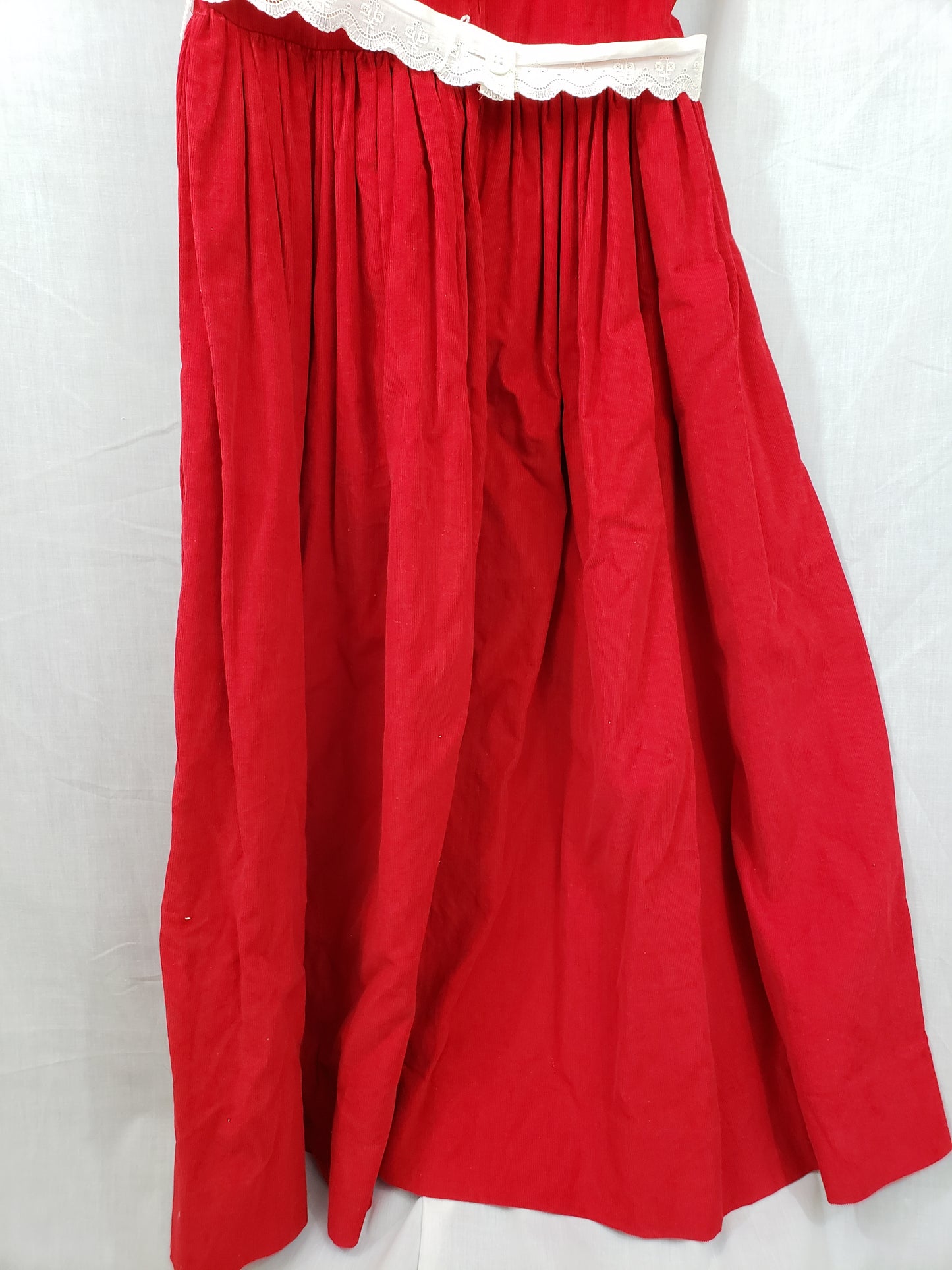 Classic Red Corduroy Dress - Girls