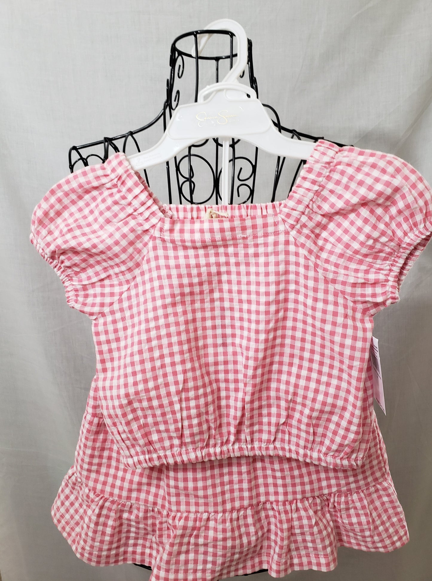 Jessica Simpson Pink and White Gingham Skort Set - New