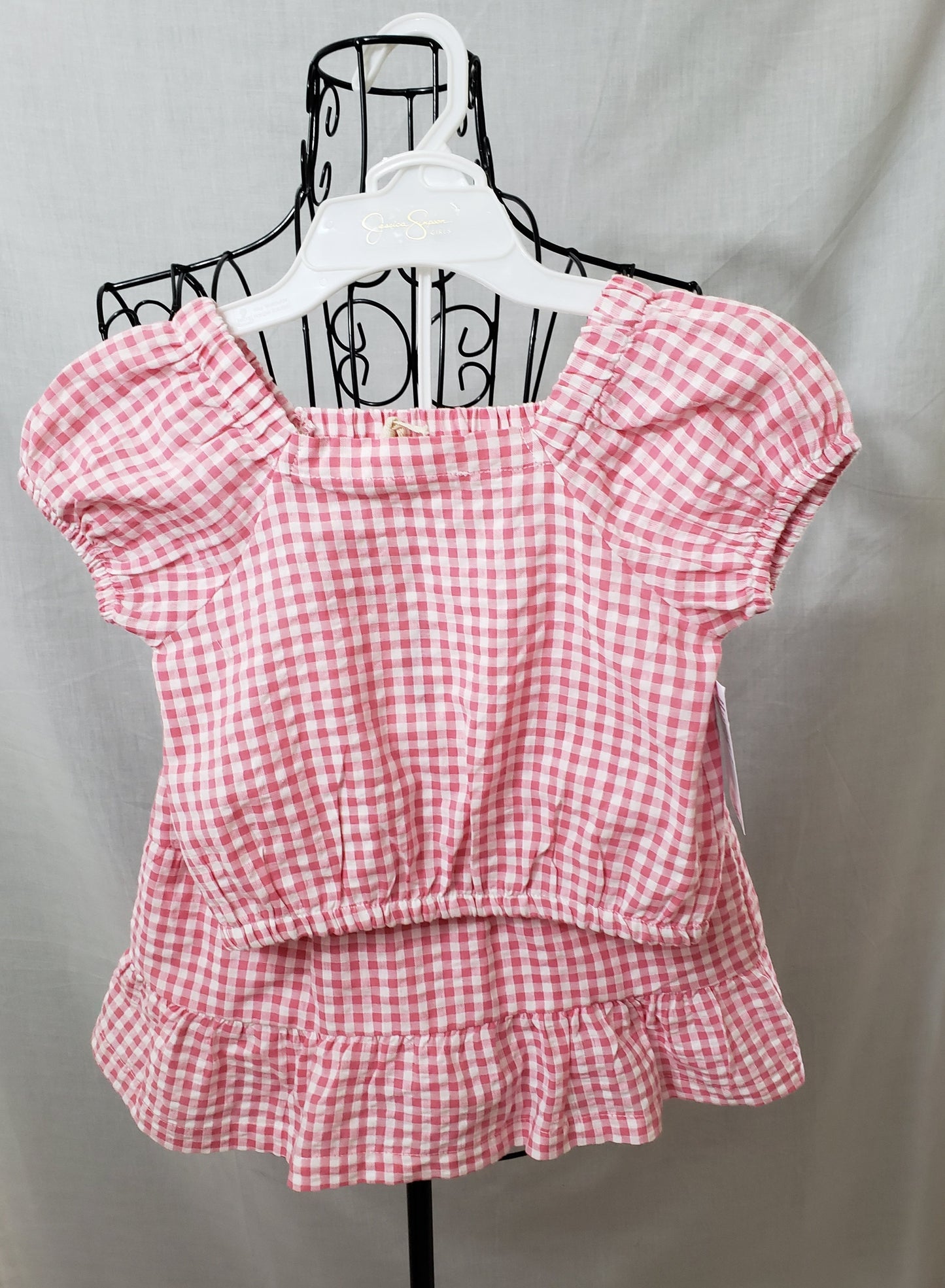 Jessica Simpson Pink and White Gingham Skort Set - New