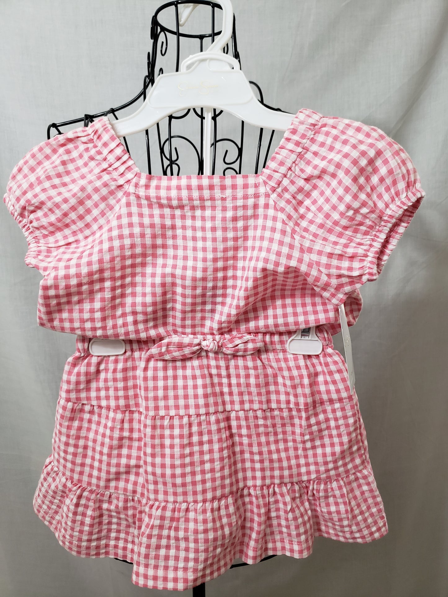 Jessica Simpson Pink and White Gingham Skort Set - New