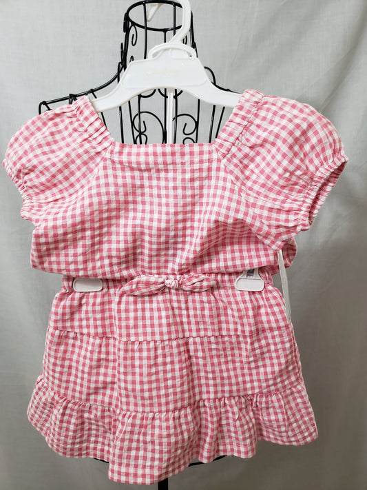 Jessica Simpson Pink and White Gingham Skort Set - New