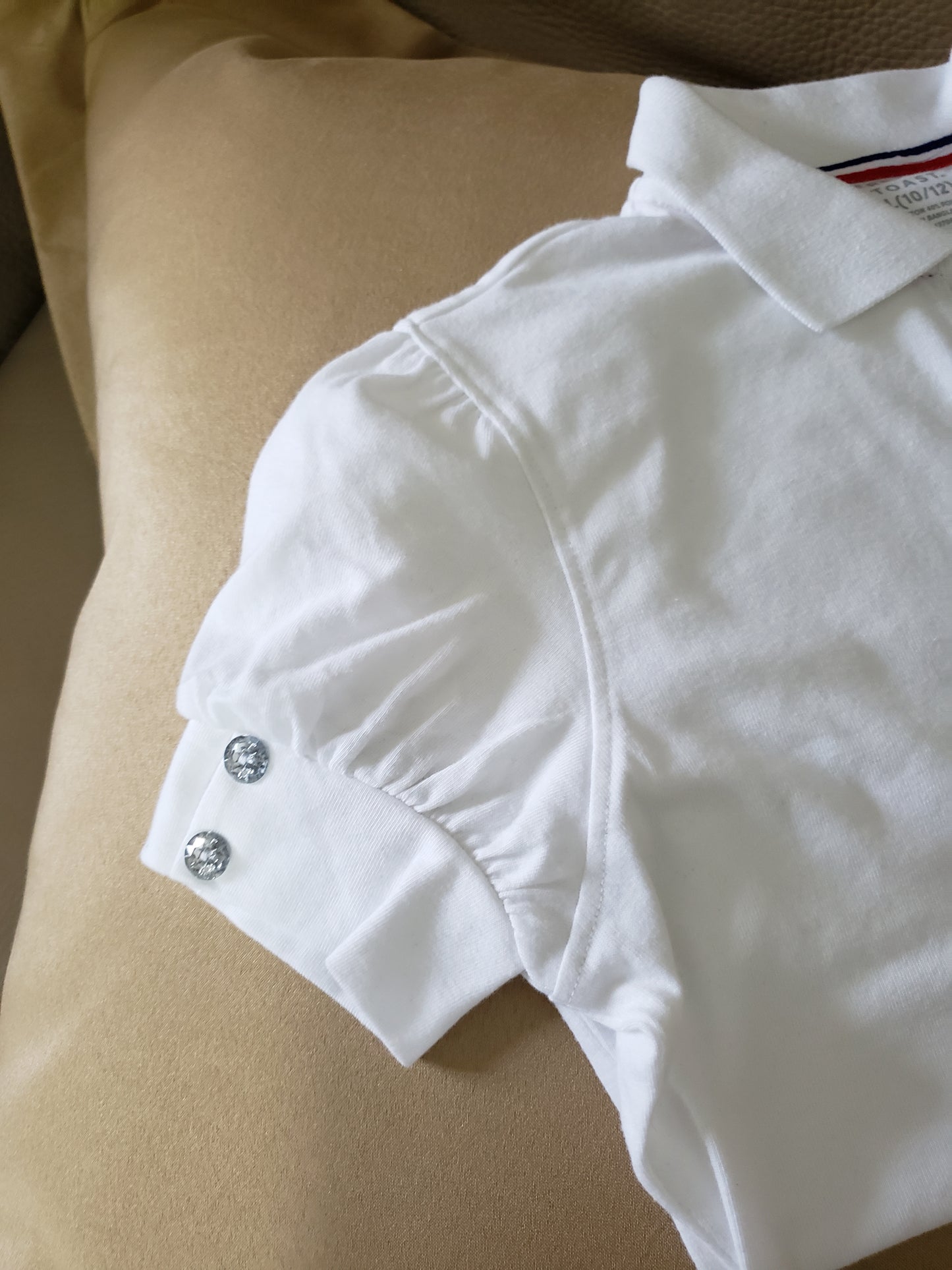 French Toast White Button Down Polo Shirt and Navy Blue Skirt /Skort - New