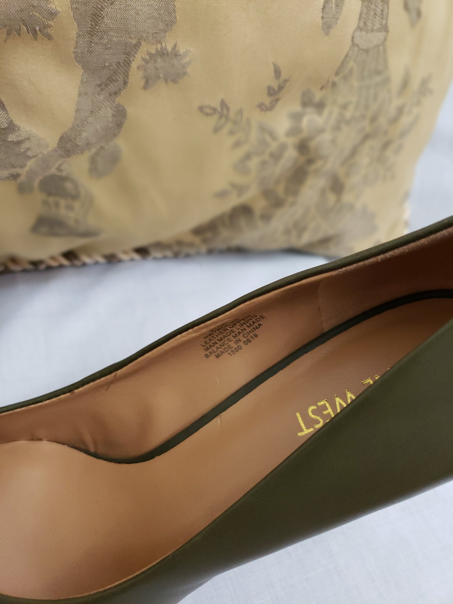 Nine West Leather Shoe - Olive Green