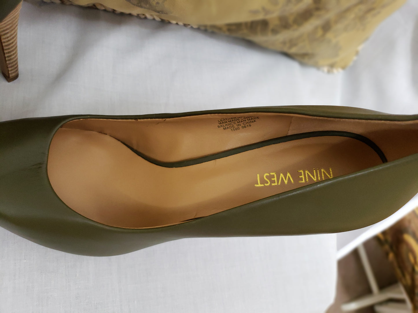 Nine West Leather Shoe - Olive Green