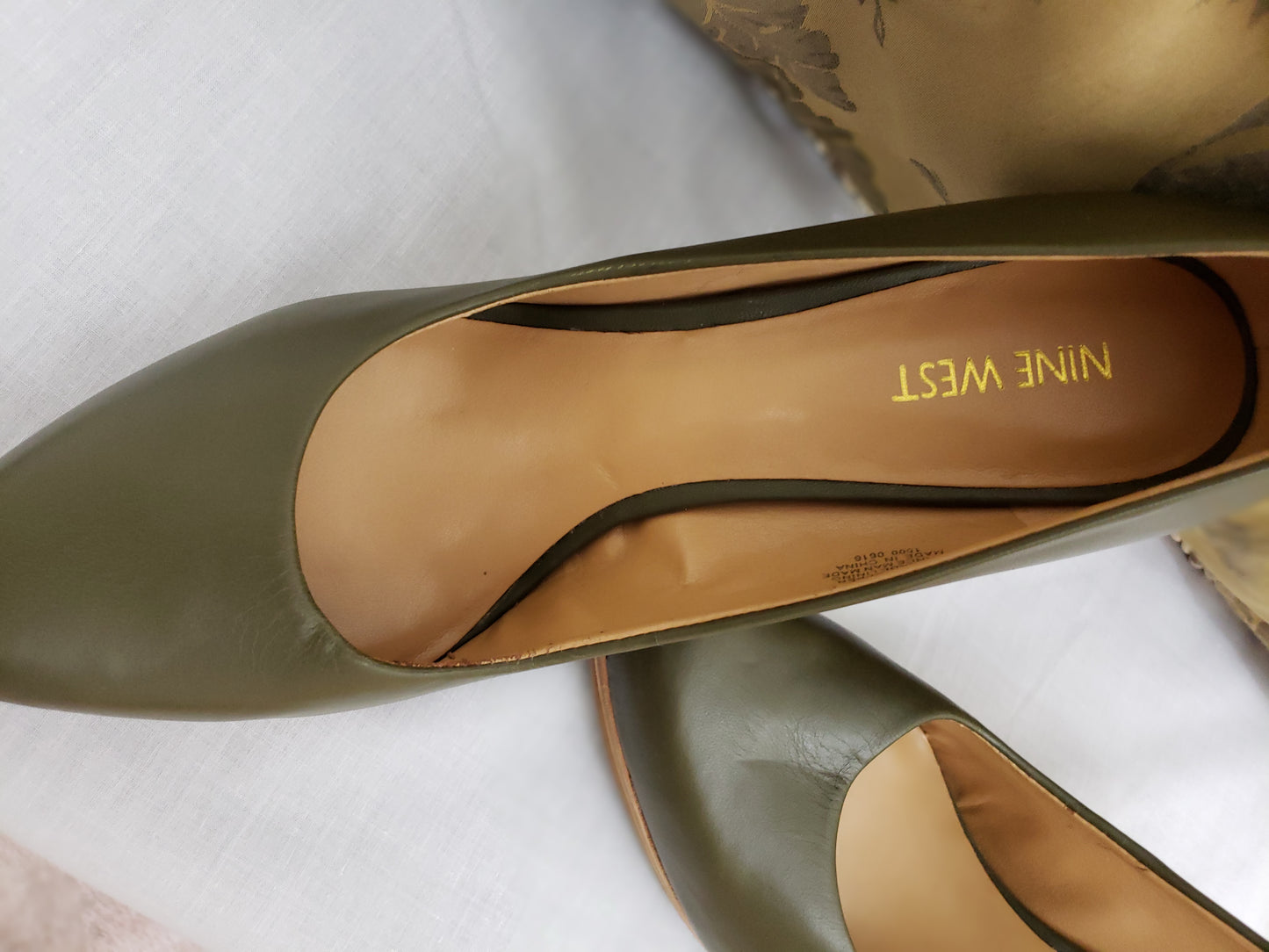 Nine West Leather Shoe - Olive Green