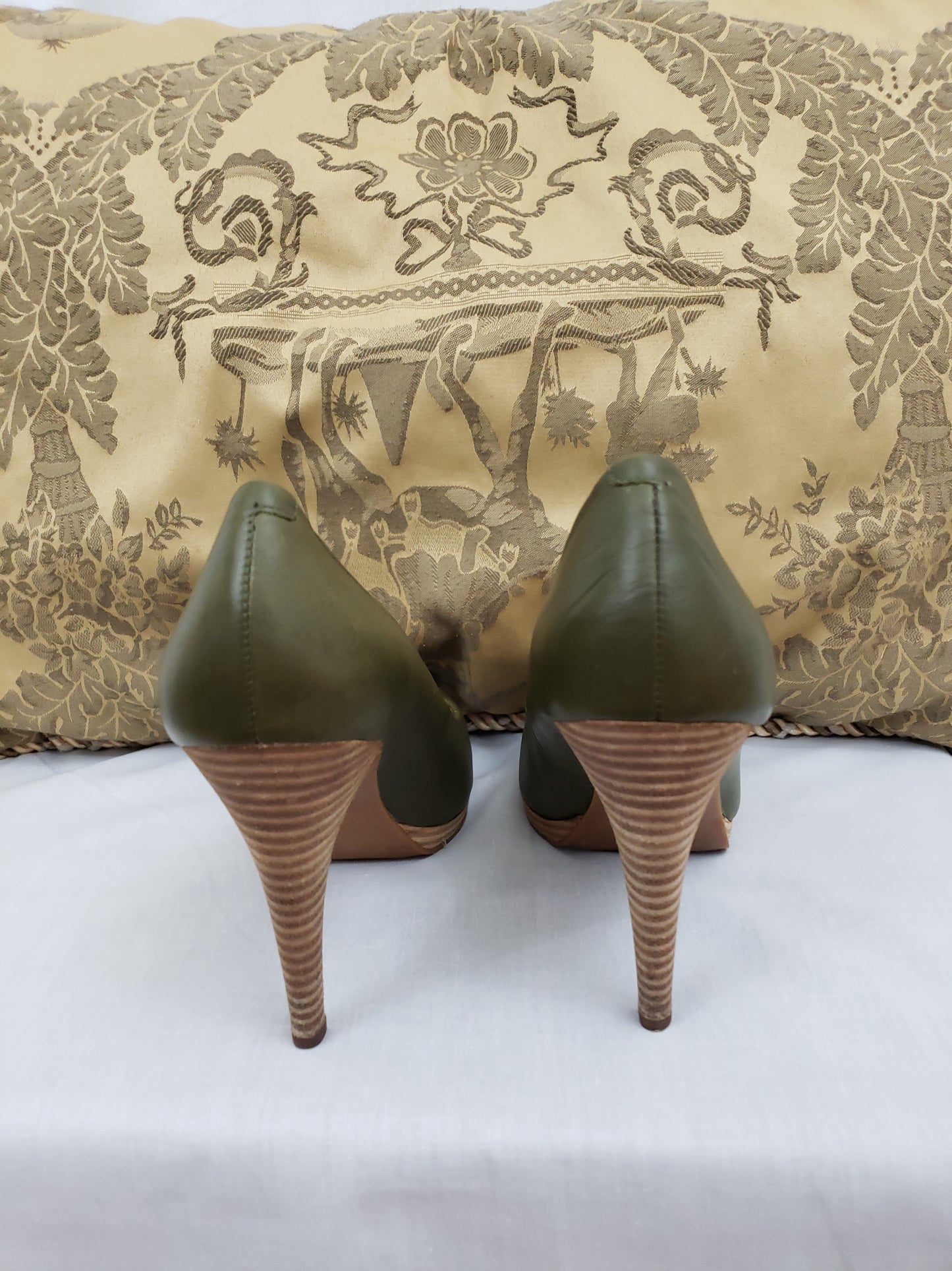 Nine West Leather Shoe - Olive Green