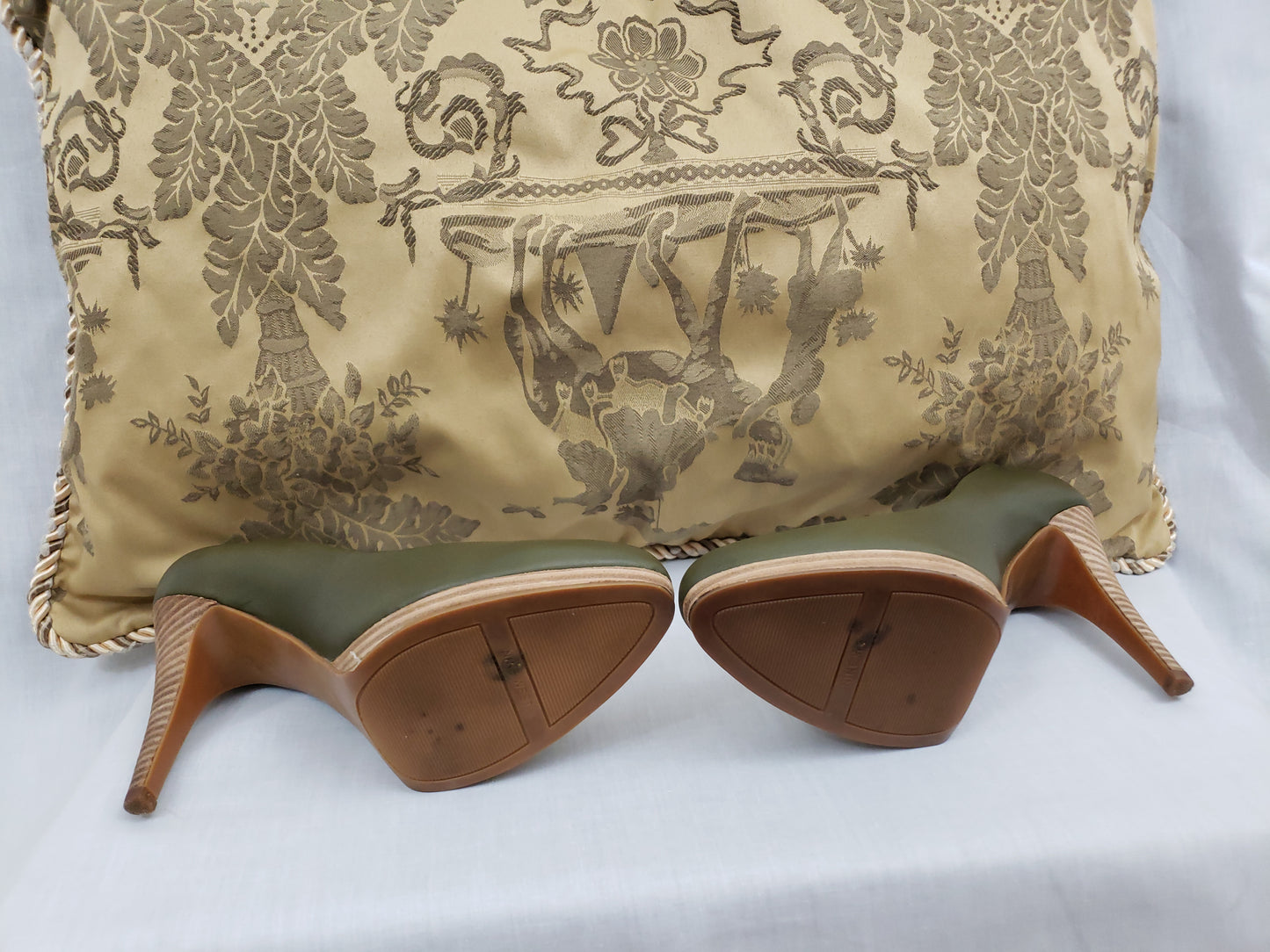 Nine West Leather Shoe - Olive Green