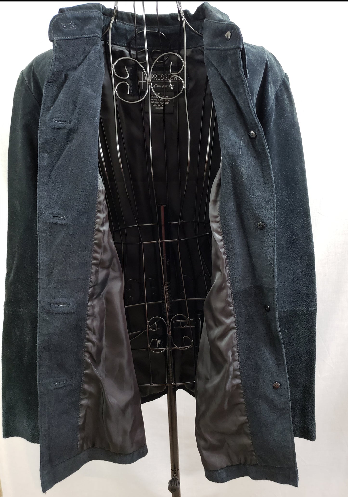 Impressions by Rem Garson Black Suede (Leather) Coat