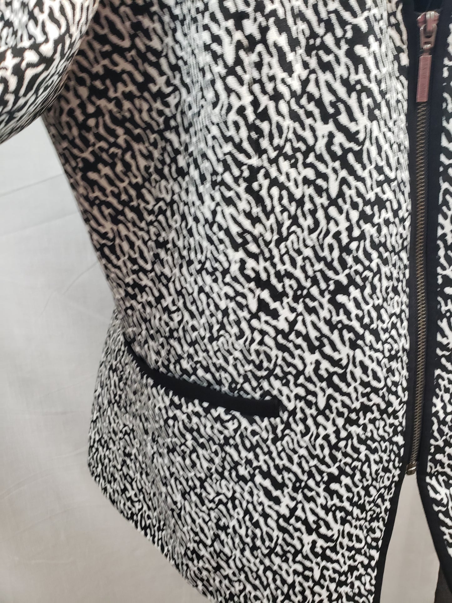 John Meyer Collection Blazer - Speckled Black and White - Black Collar and Trim