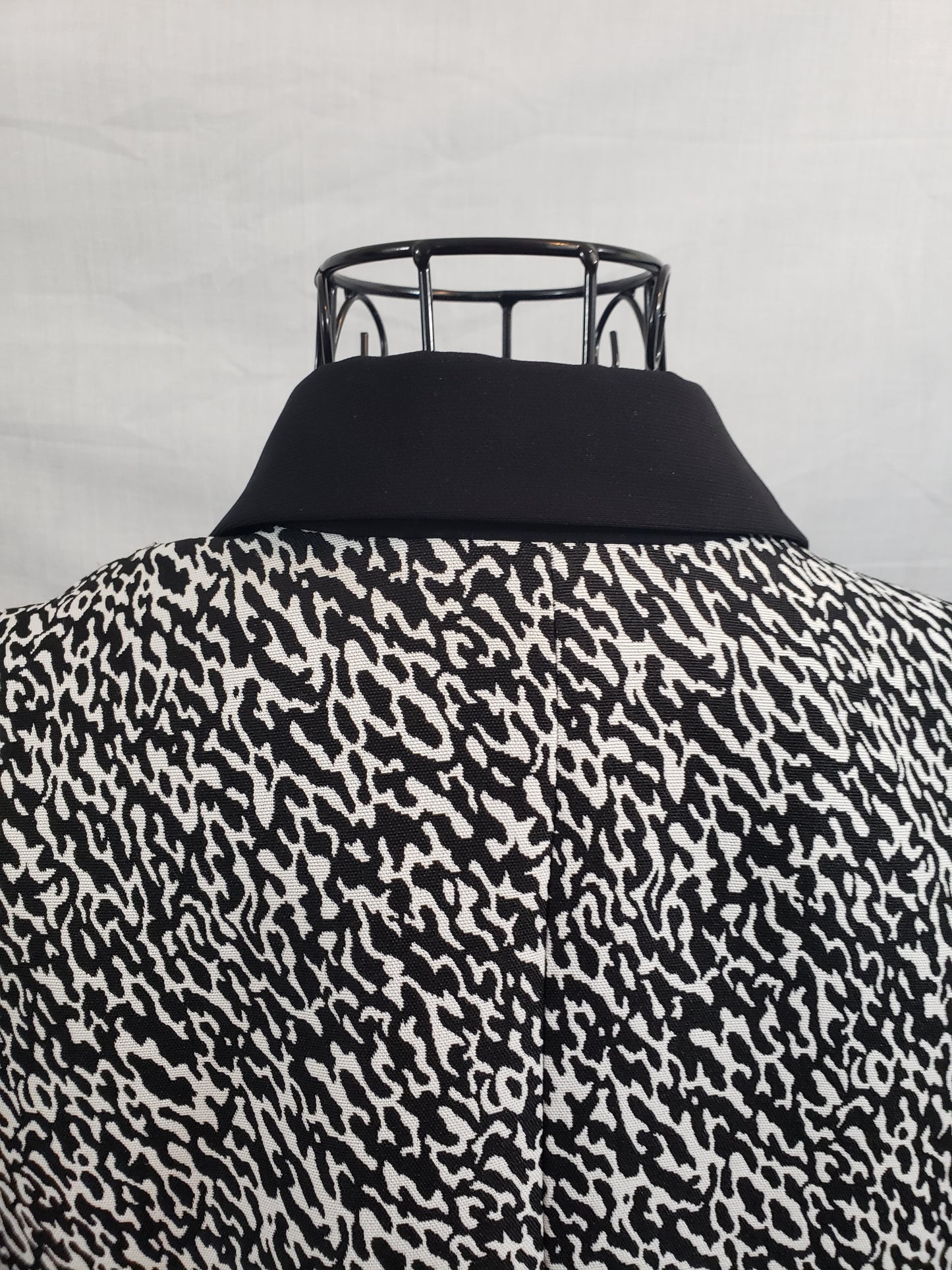 John Meyer Collection Blazer - Speckled Black and White - Black Collar and Trim