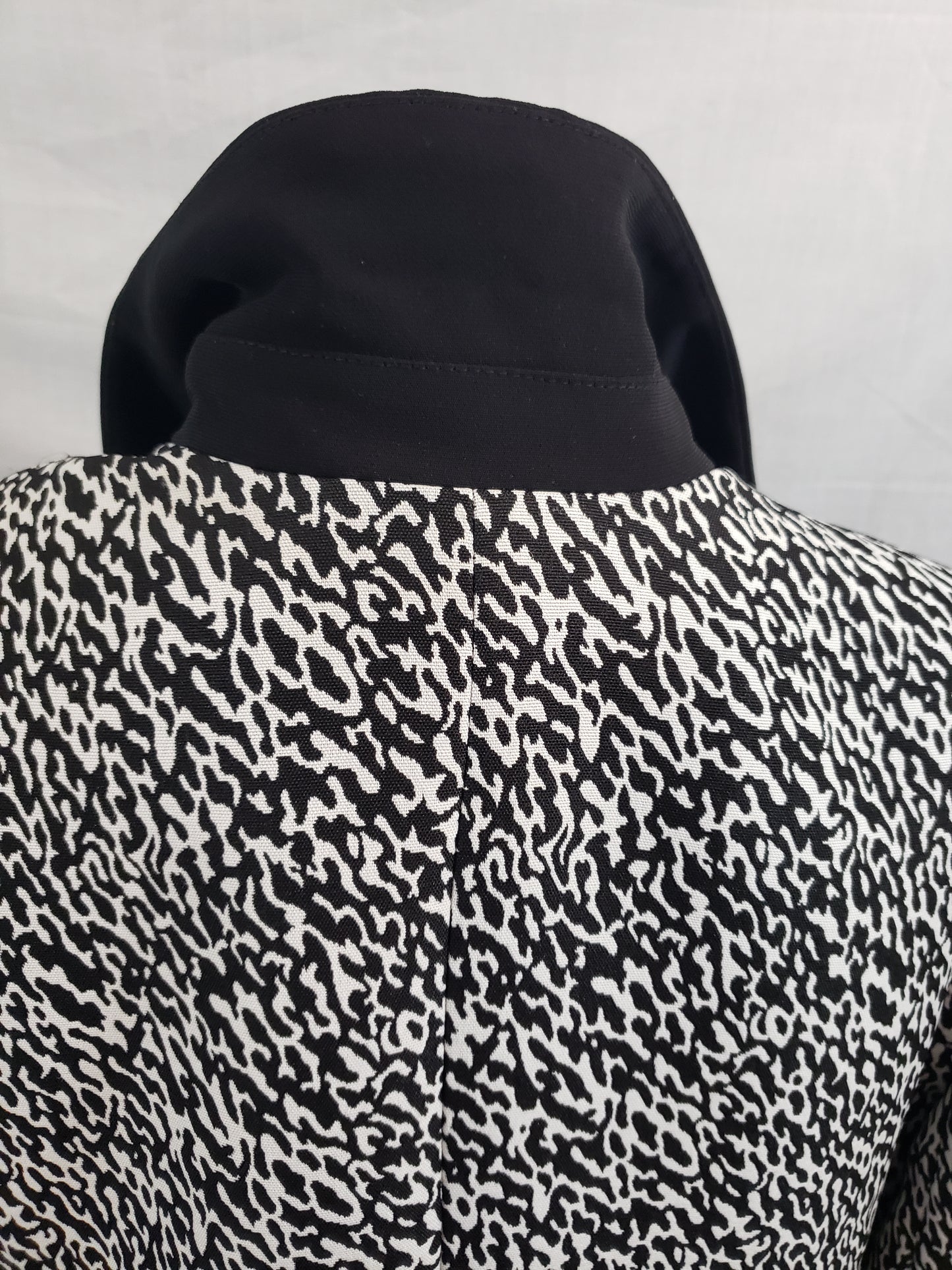 John Meyer Collection Blazer - Speckled Black and White - Black Collar and Trim