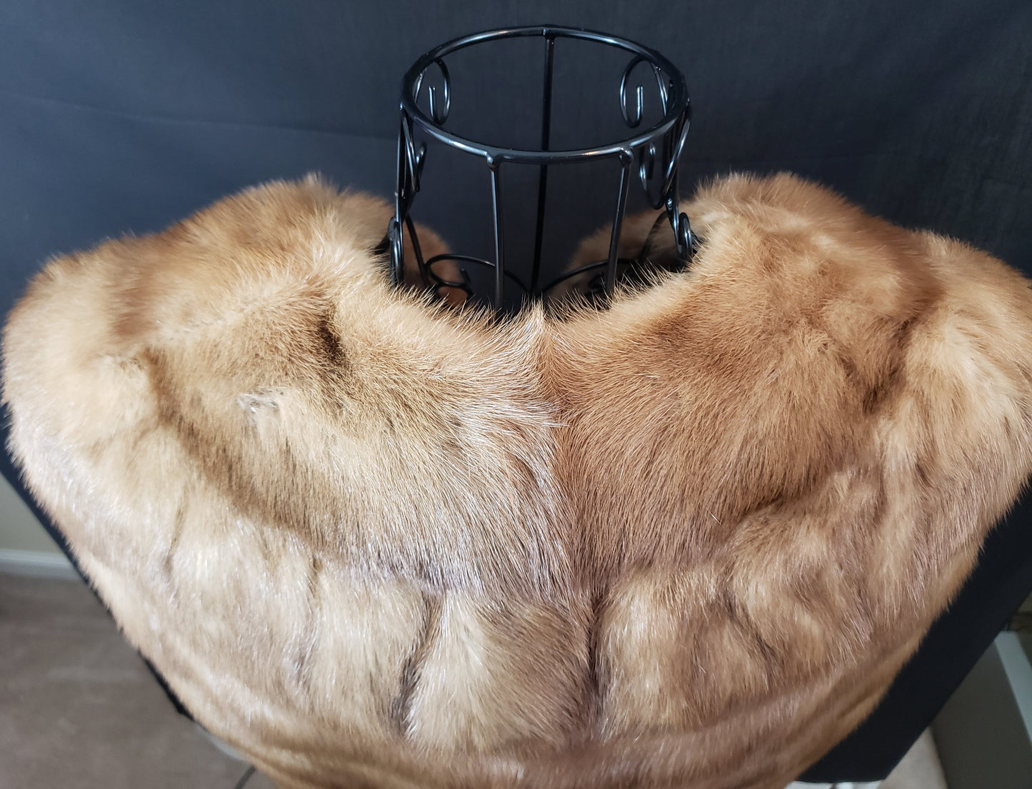 Vintage Beige Mink Cape