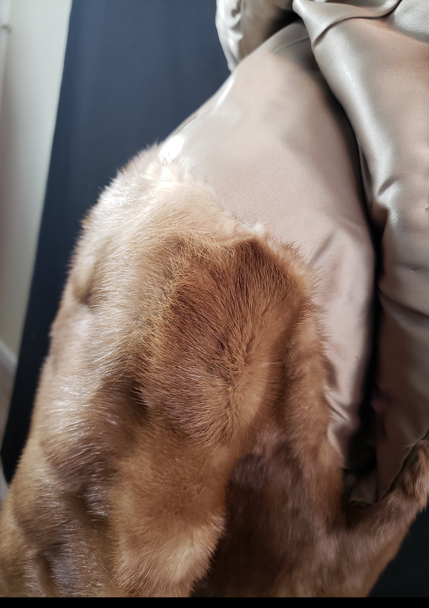 Vintage Beige Mink Cape