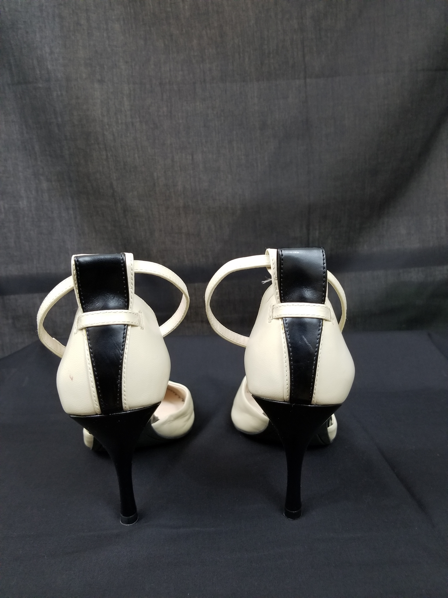 Black/Bone Ankle Strap Shoe
